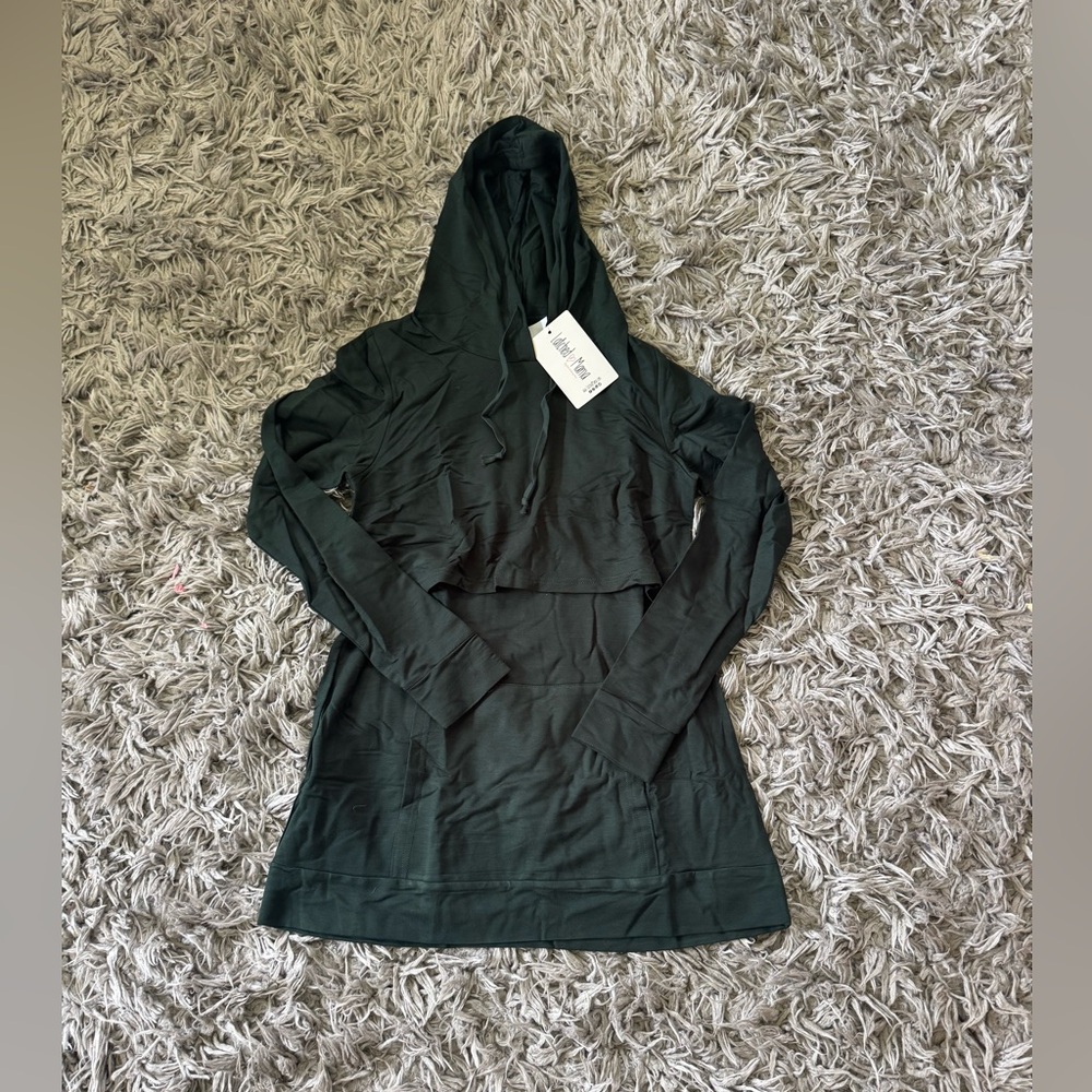 Latched Mama Nursing Hunter Green Long Sleeve Hoodie